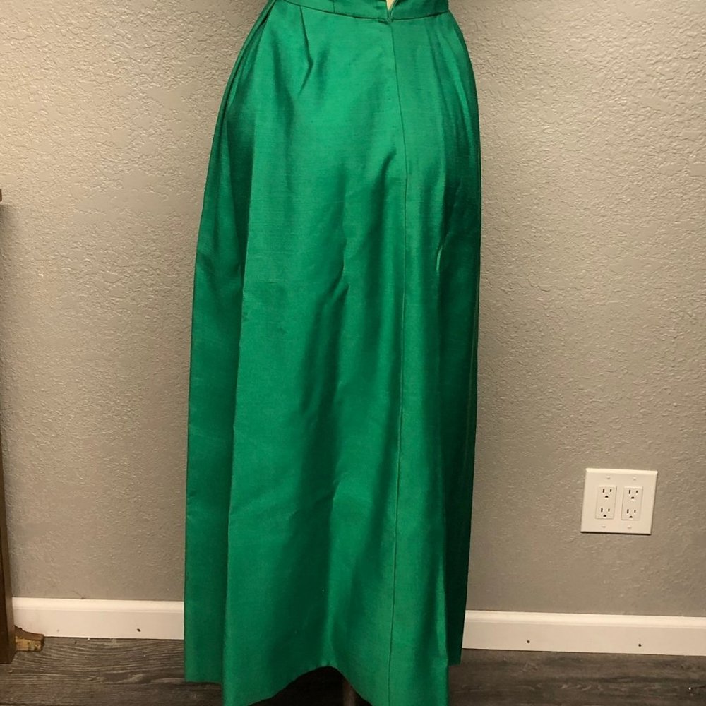 Vintage 50s Pretty Green Bombshell Starlet Gown, Vintage Tailored Sheath Dress - Picture 5 of 5